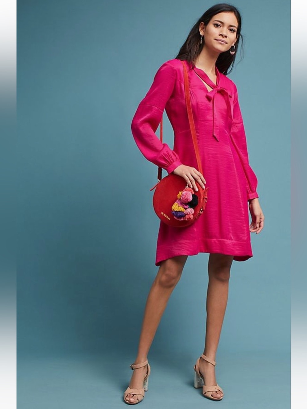 Anthropologie Gina Keyhole Dress Moulinette Soeurs Pink Size 4 Mini